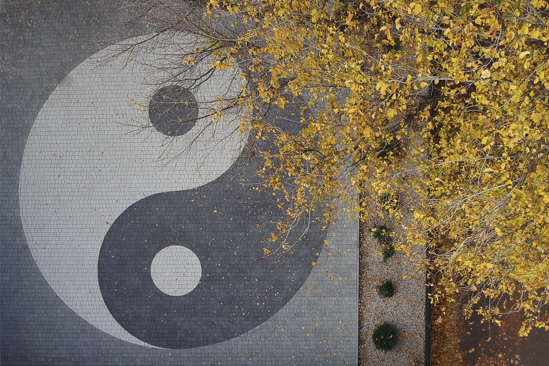 aerial-photo-of-a-yin-yang-sign-in-the-park-in-aut-2022-12-16-15-02-32-utc; Bedeutung von Yin und Yang,